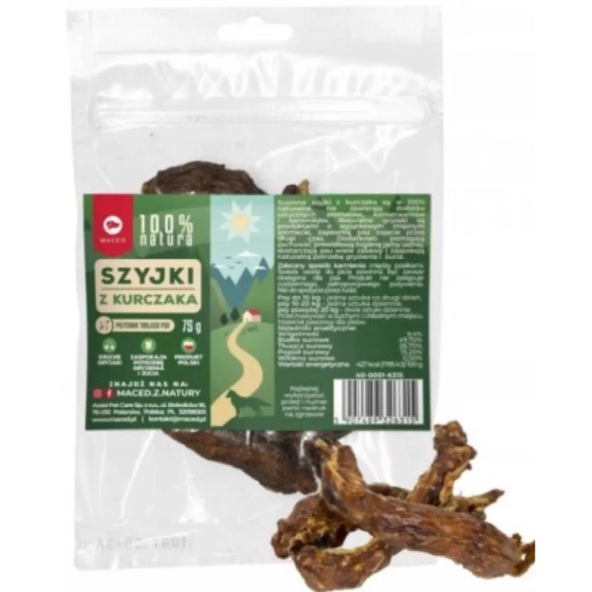 100% NATURAL Maced Chicken Necks 75g