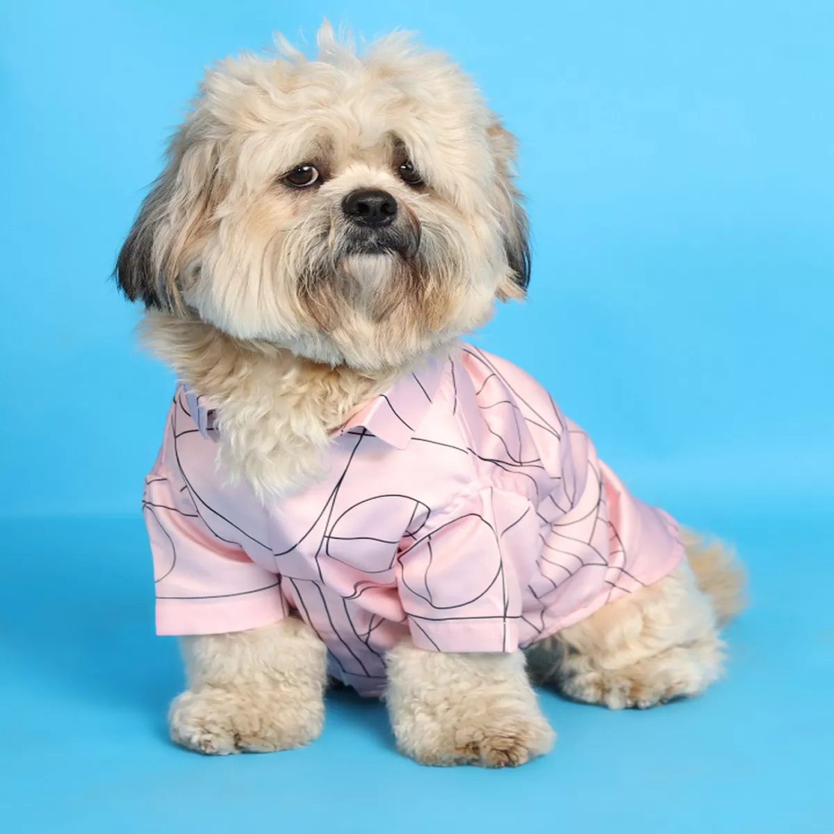 15buttons Satin Shirt for Dogs (Pink)