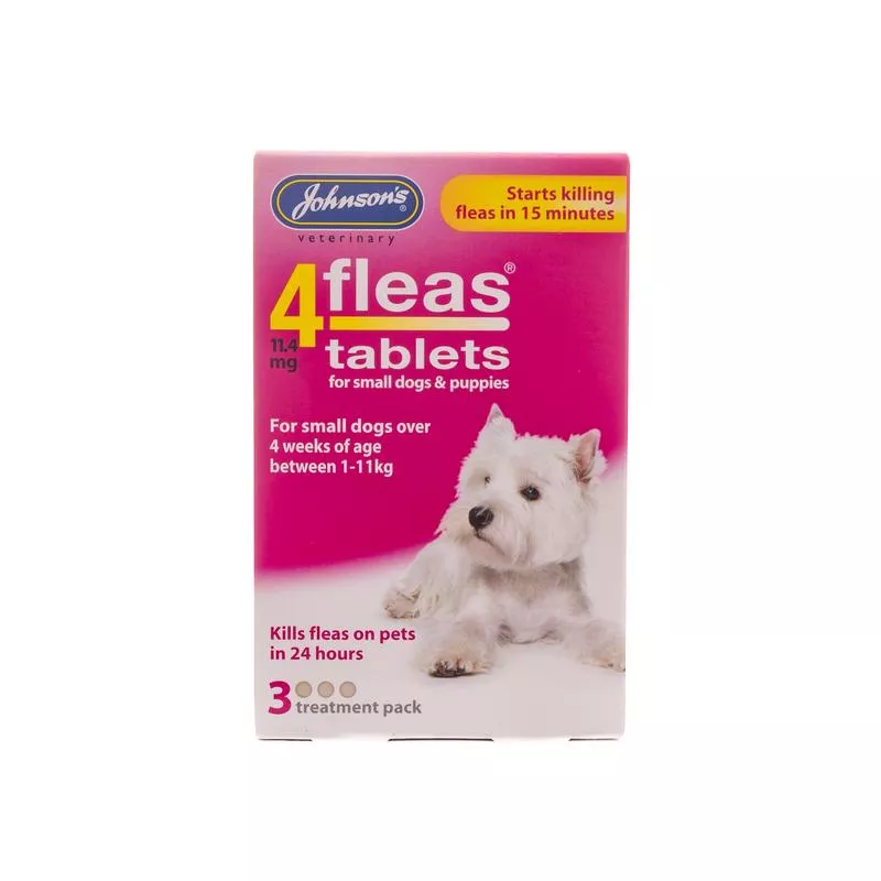 4 fleas Tablets for Puppies & Small Dogs – Pack of 3