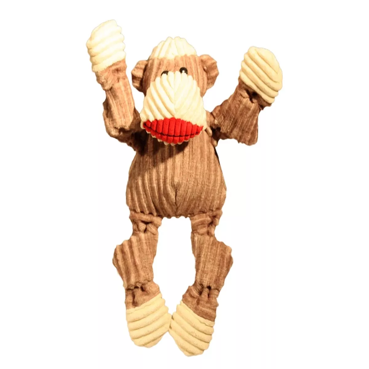 Allure Plush Corduroy Durable Sock Monkey Large Knottie Dog Toy
