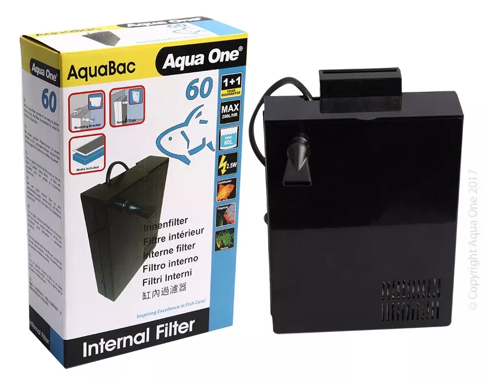 Aqua One AquaBac 60 Internal Back Filter 200/hr
