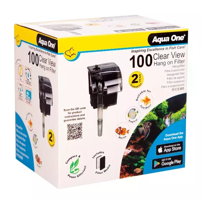 Aqua One H100 ClearView Hang On Filter 180l/hr