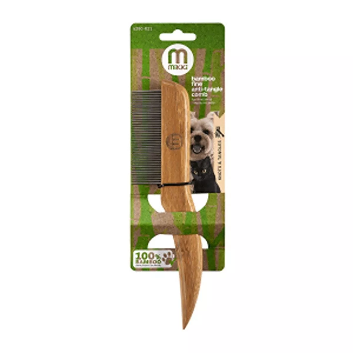 Bamboo Anti-Tangle Rotating Teeth Comb Fine