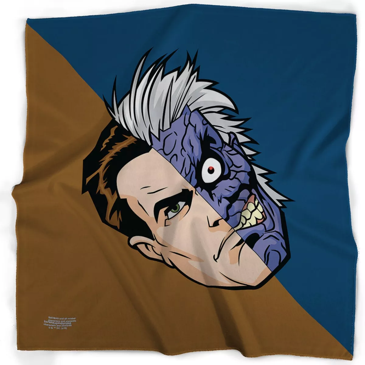 Bandana - Two-Face Face Centered Split Brown/Blue