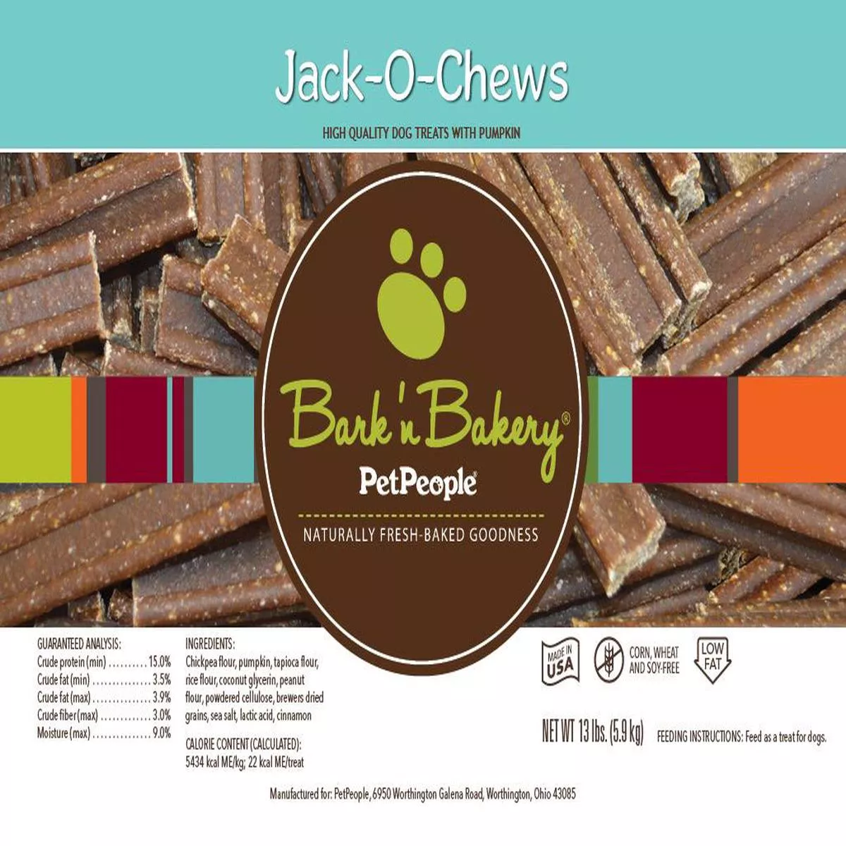 Bark ‘n Bakery Jack-O-Chews Dog Treats (Pumpkin Bones)