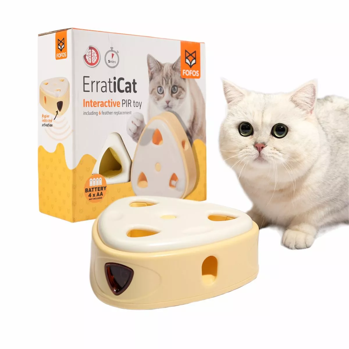 Barkbutler x Fofos Cheese Box Interactive Toy for Cats