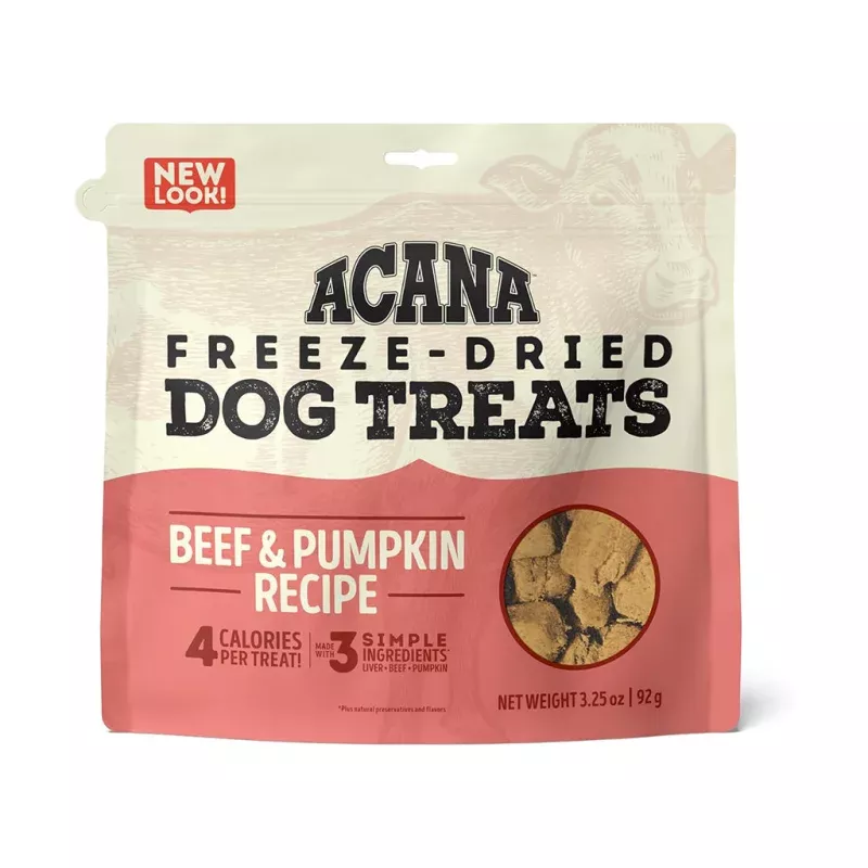 **Beef & Pumpkin Freeze-dried Dog Treats 3.25oz