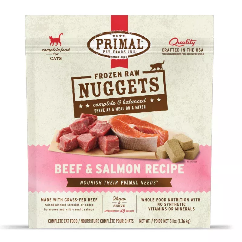 *Beef & Salmon Frozen Raw Cat Food 3lb