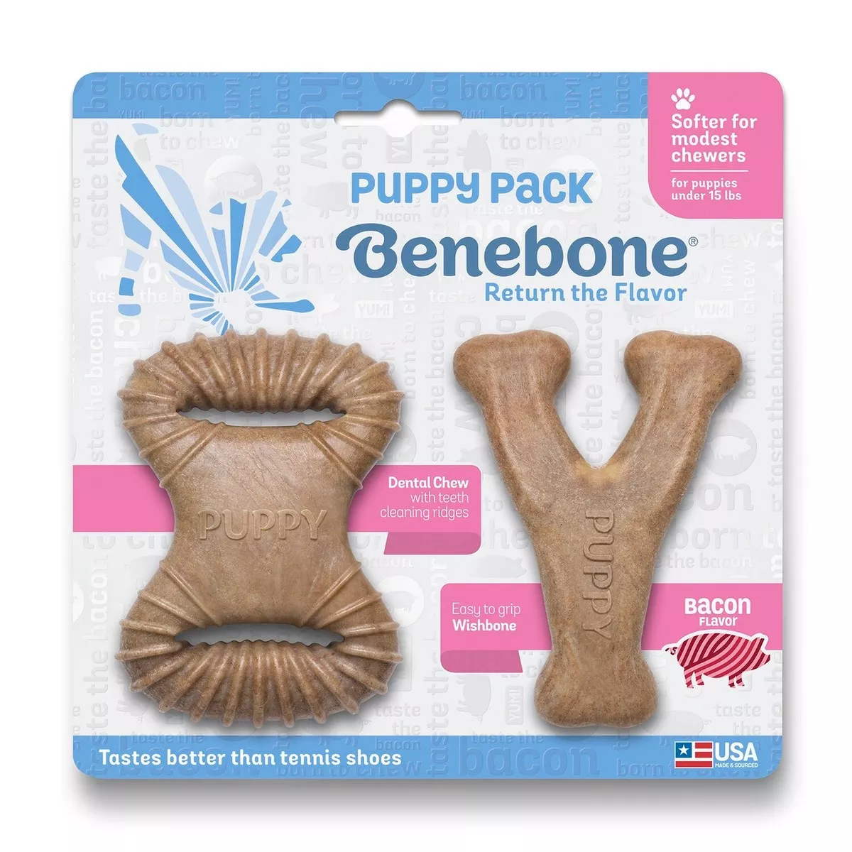 Benebone Puppy 2 Pack Bacon Flavored