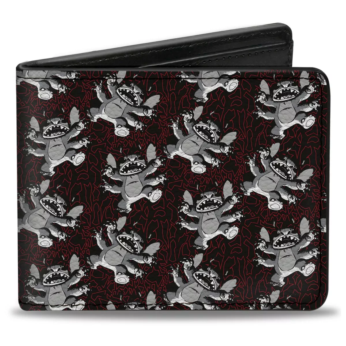 Bi-Fold Wallet - Alien Stitch Poses Scattered Black/Red/Grays