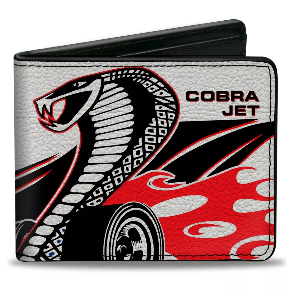 Bi-Fold Wallet - COBRA JET Flaming Cobra White Black Red Blue