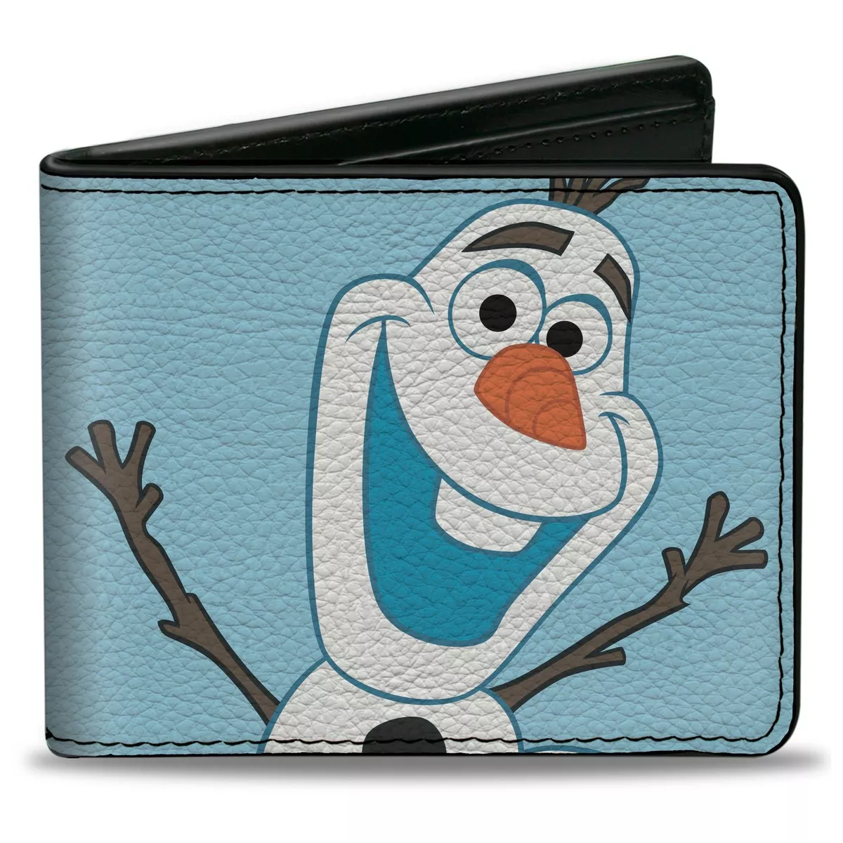 Bi-Fold Wallet - Frozen Olaf Face Character Close-Up Light Blue
