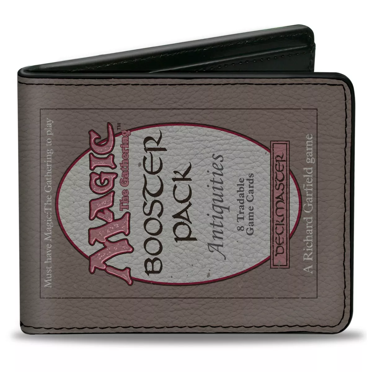 Bi-Fold Wallet - Magic the Gathering ANTIQUITIES BOOSTER PACK Deckmaster Card Replica Grays/Reds