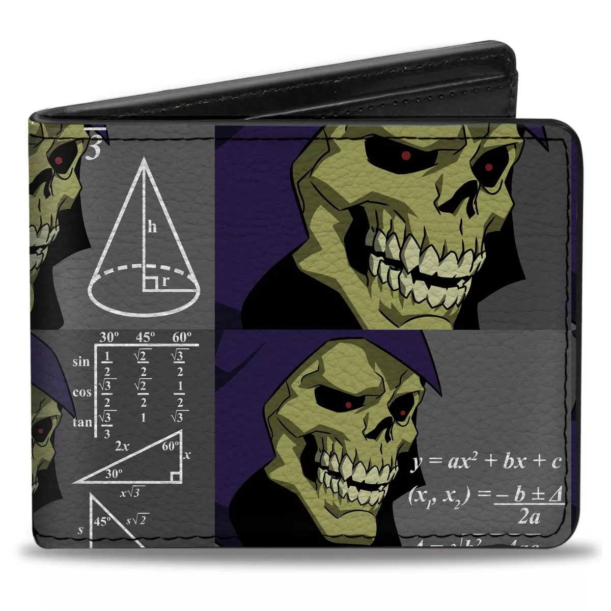 Bi-Fold Wallet - Masters of the Universe Skeletor Formula Pose Blocks Grays