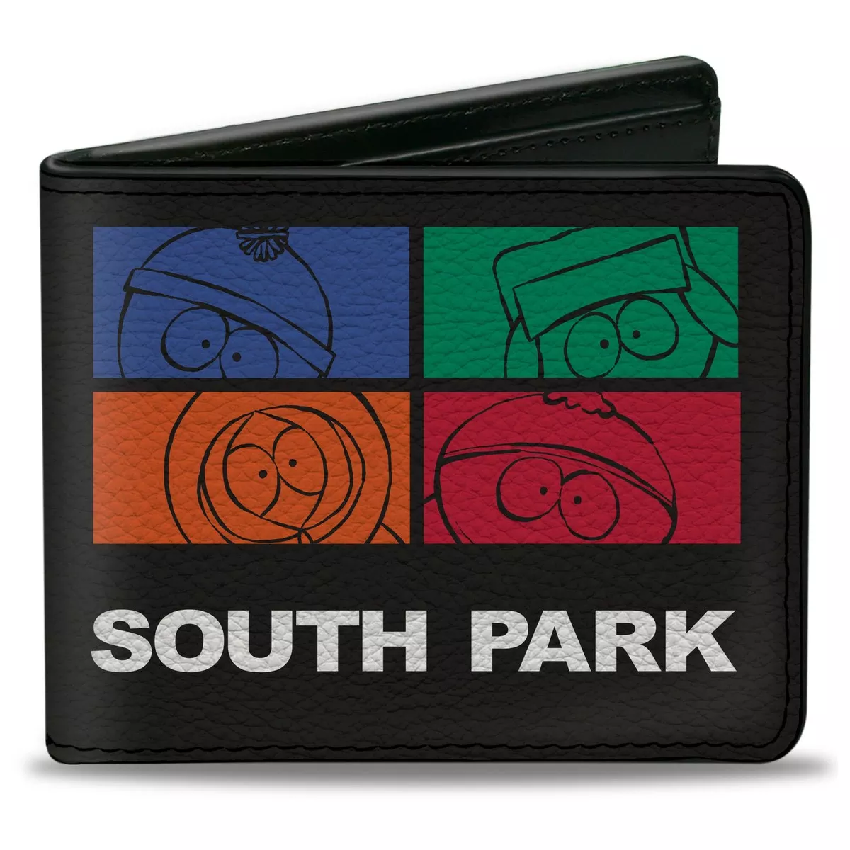 Bi-Fold Wallet - SOUTH PARK Boys Face Blocks and Text Black/Multi Color
