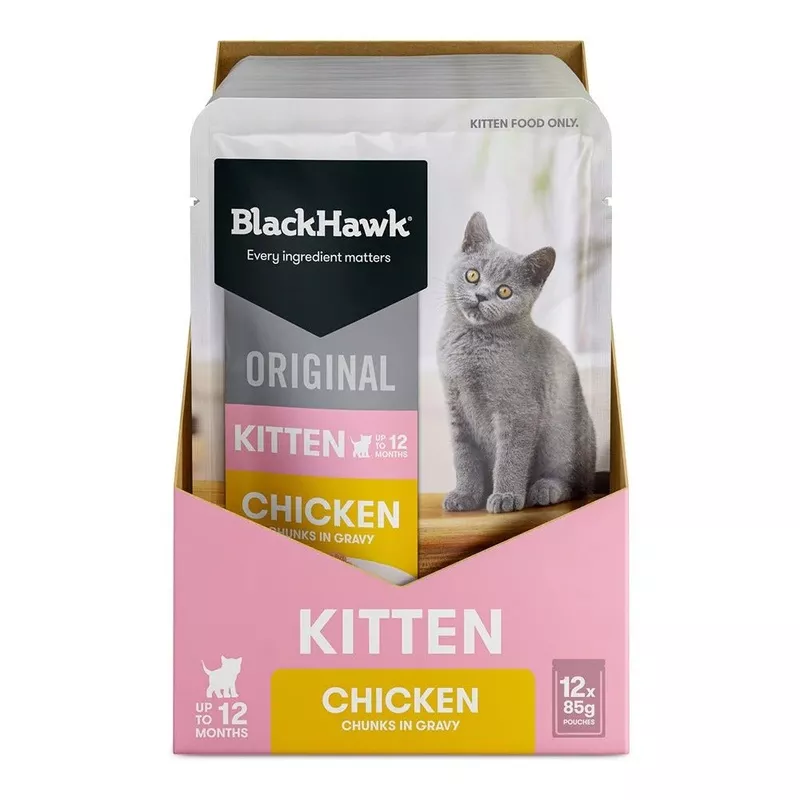 Black Hawk Kitten Chicken in Gravy 85g x 12pk