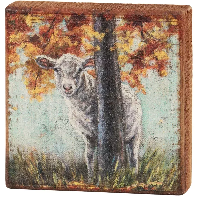 Block Sign - Fall Sheep 5" x 5"