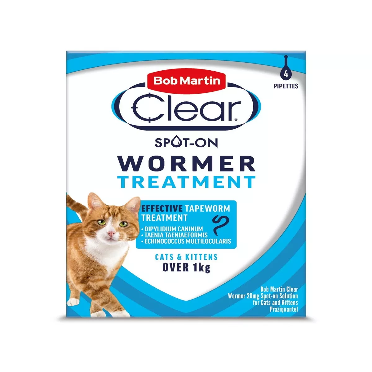Bob Martin Dewormer Cat & Kitten Spot On 4 Tubes
