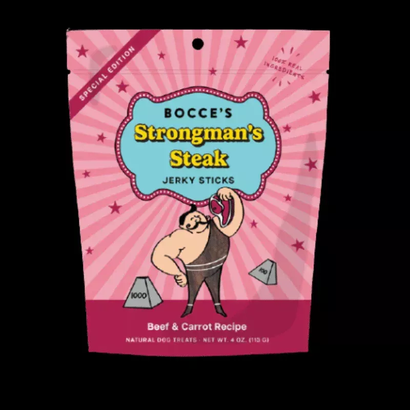 Bocce's Circus Strongman's Steak Jerky Treats