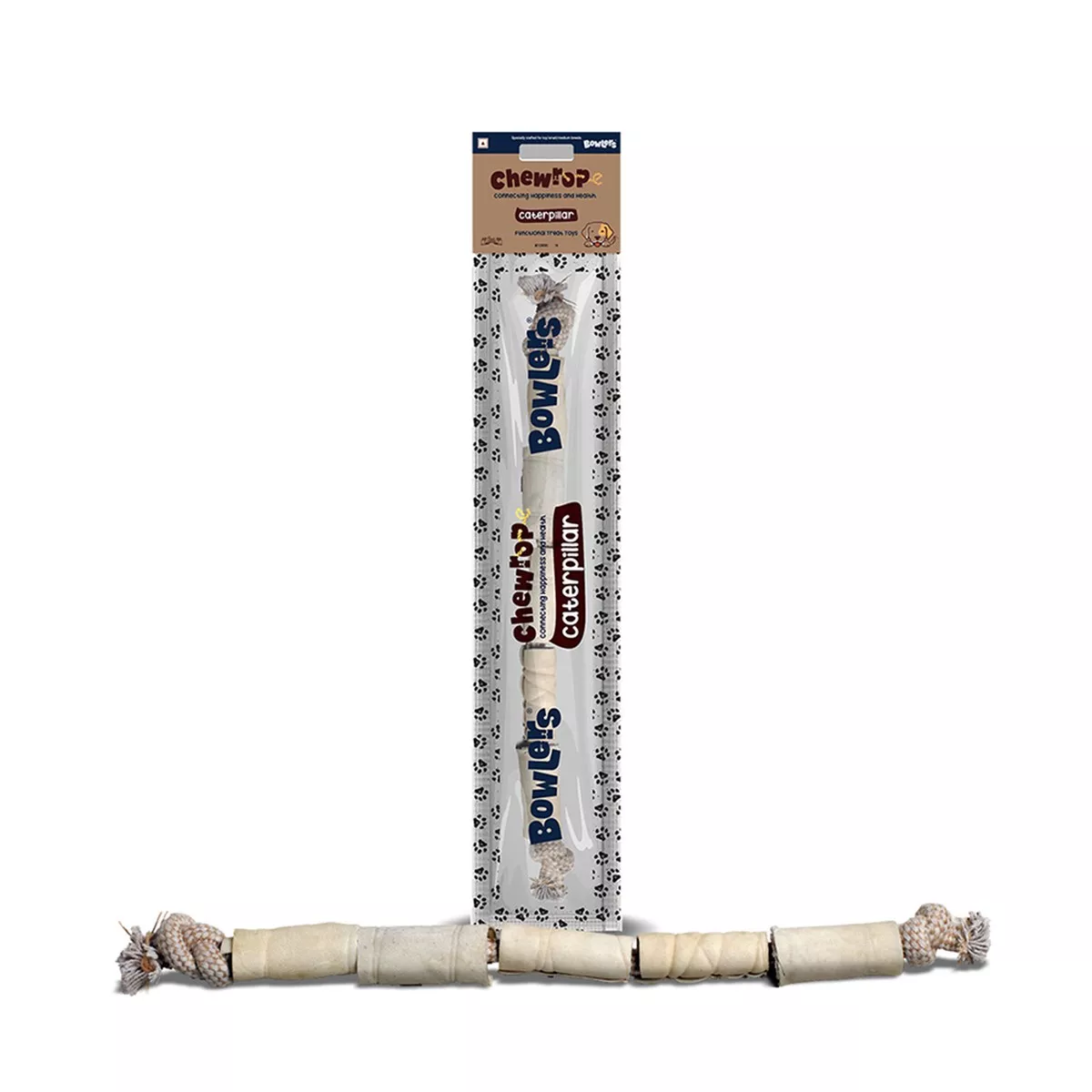 Bowlers Chewrope Caterpillar Functional Dog Treat Toy