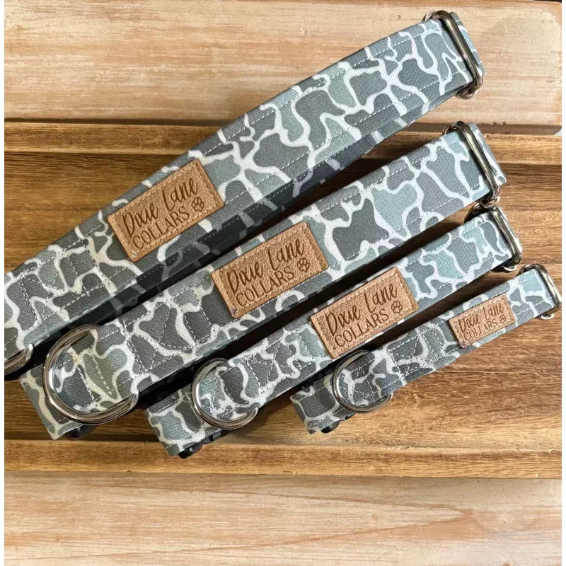 Camo Marsh Dog Collar, Gray Duck Camo, Camouflage