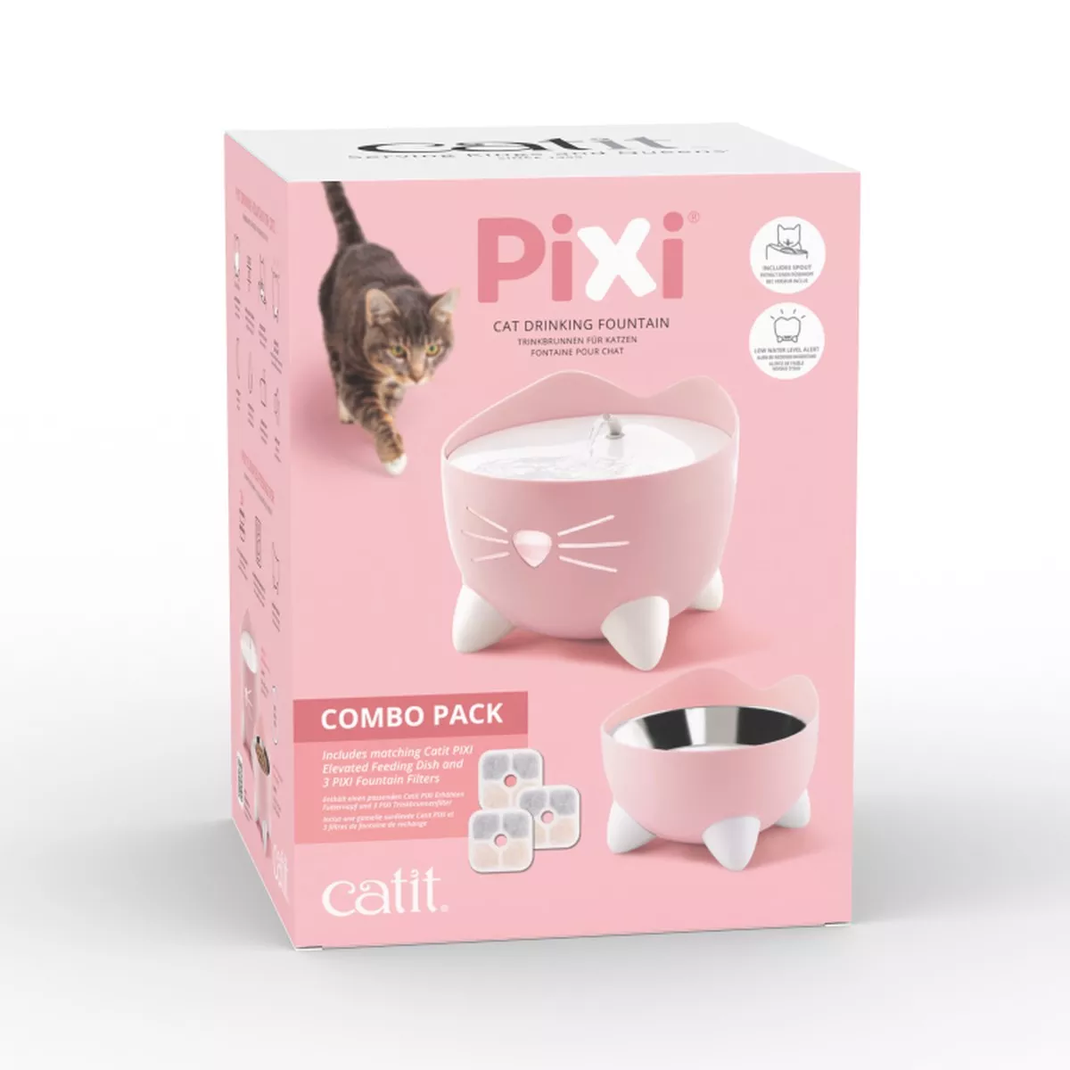 CatIt Pixi Drinking Fountain Combo Pack, Pink