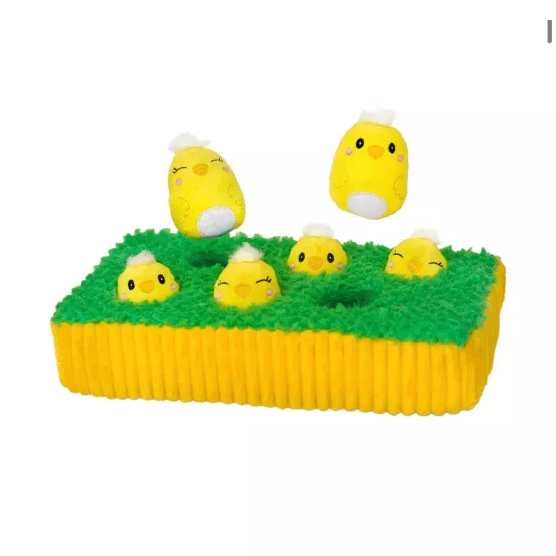 Chicks in the Grass Puzzle Dog Toy