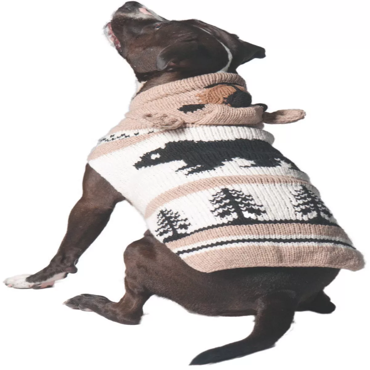 Chilly Dog Brown Bear hoodie Wool Dog Sweater