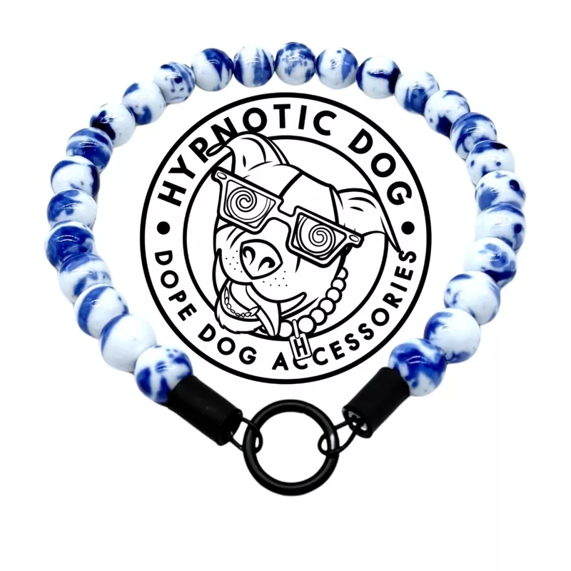 China Blue Ceramic Bead Collar
