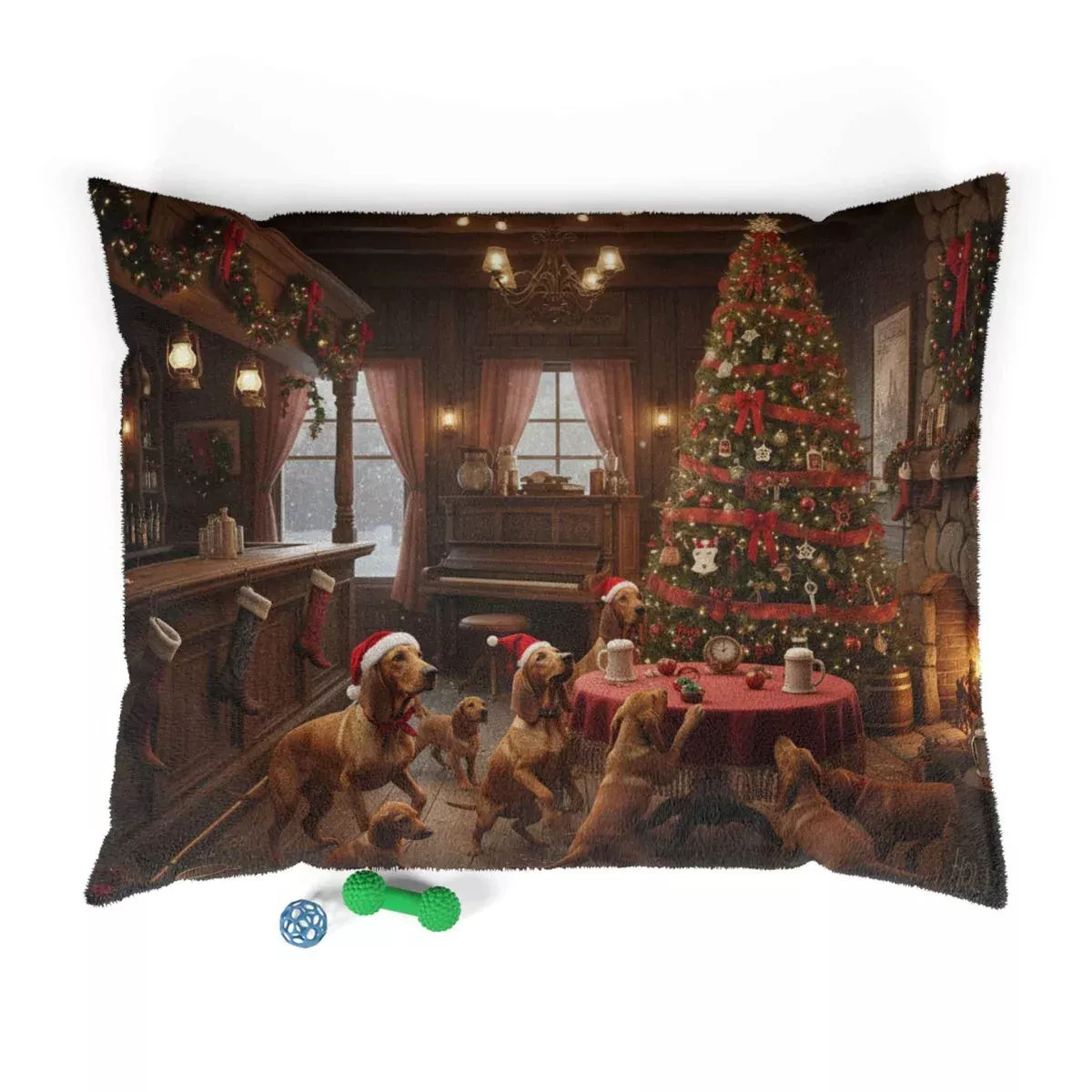 Christmas Puppies Holiday Pet Bed