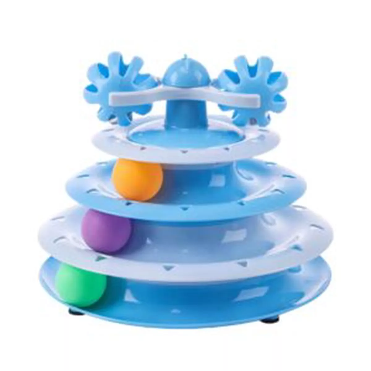 Cozy Paws 4-Layer Turntable Cat Tower Toy with Balls(No Spring Toy)