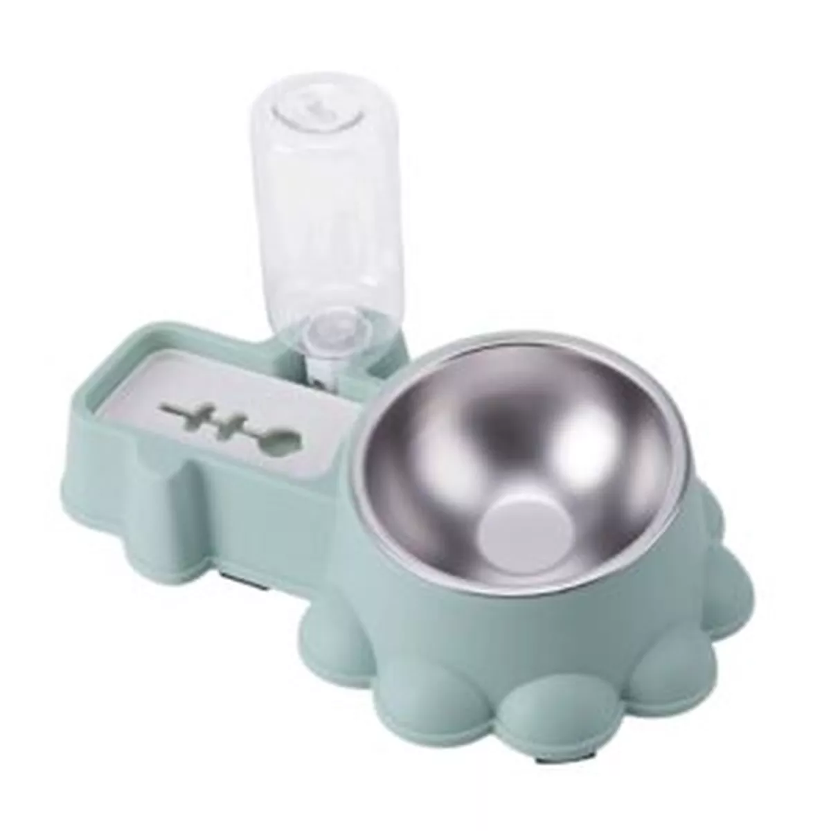 Cozy Paws Automatic Dual Pet Feeder & Water Dispenser (Green)