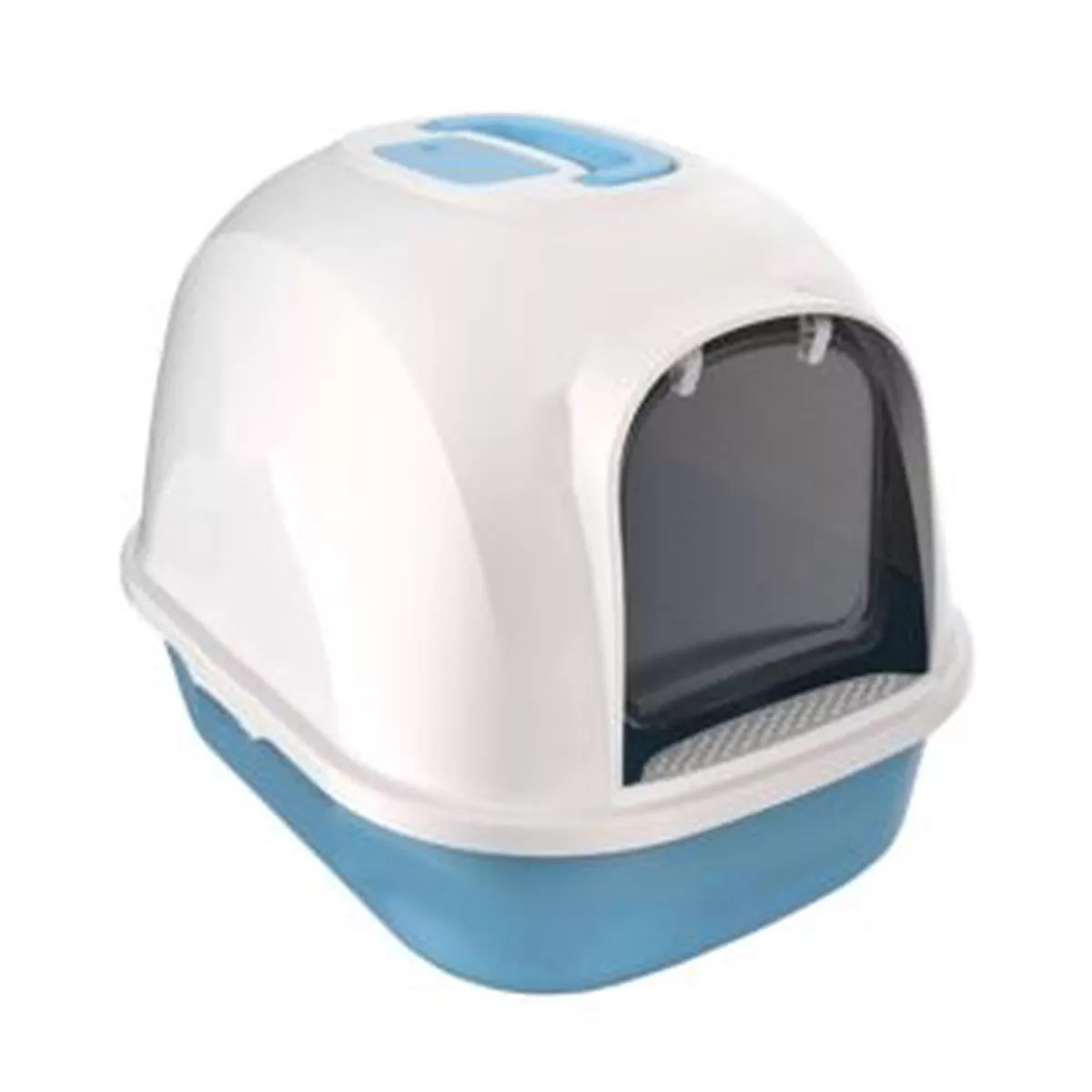 Cozy Paws Hooded Cat Litter Box with Swing Door & Handle Blue
