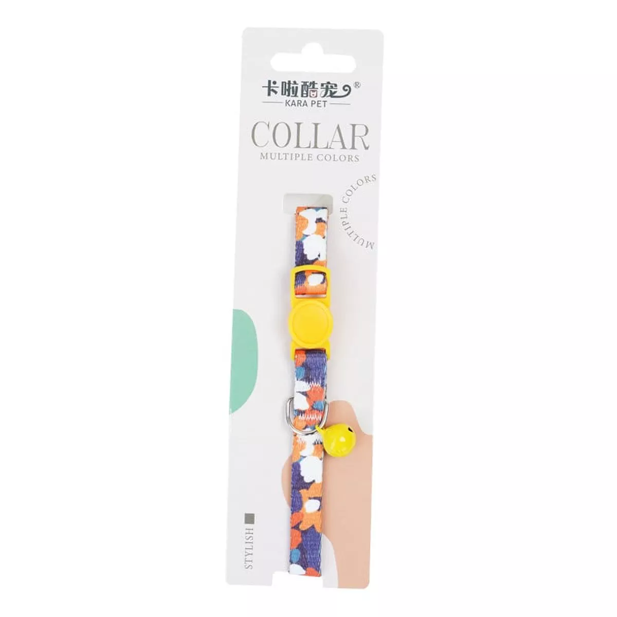 Cozy Paws Safe Cat Collar With Bell-25cm-Floral Print