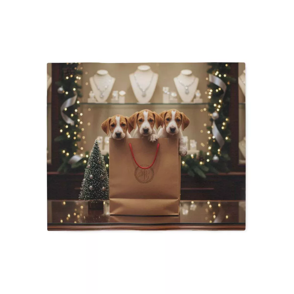 Cute Puppies in Gift Bag Blanket