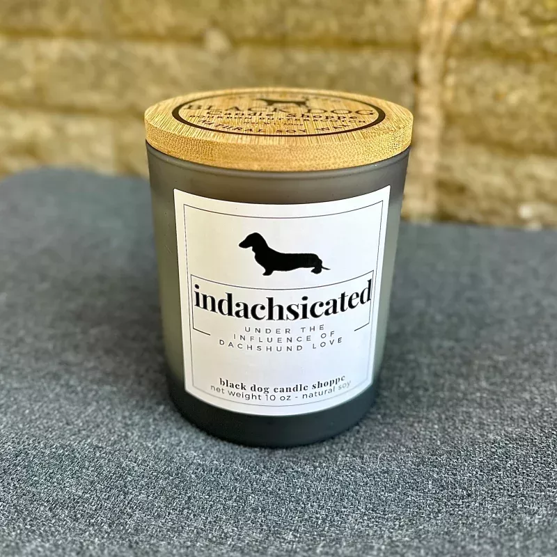 Dachshund Funny Candle Black