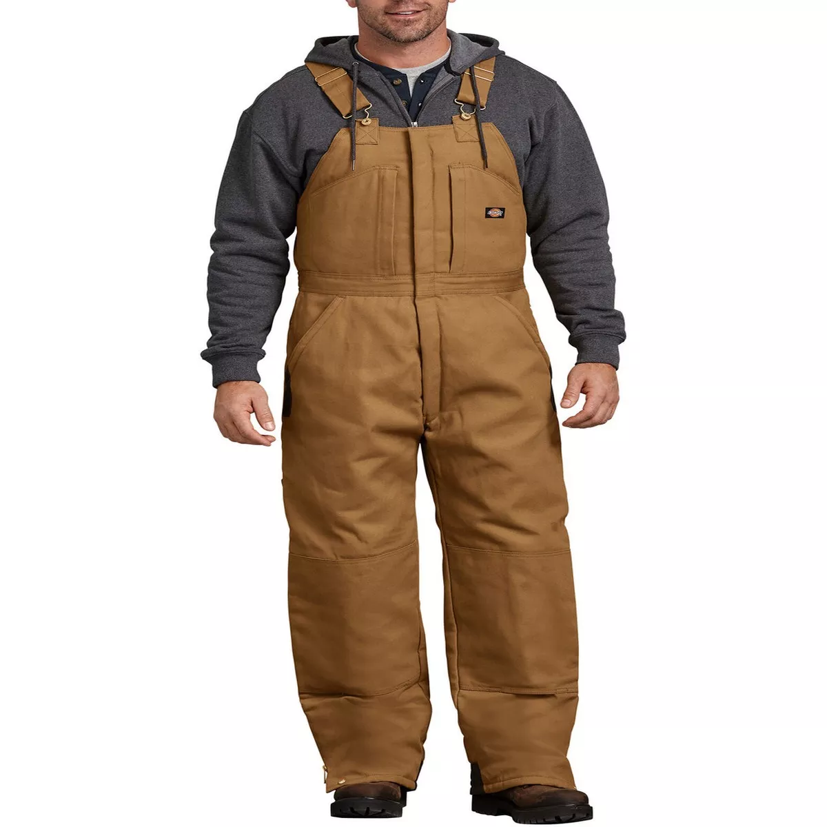 Dickies Men's Duck Insulated Bib Overalls - Brown