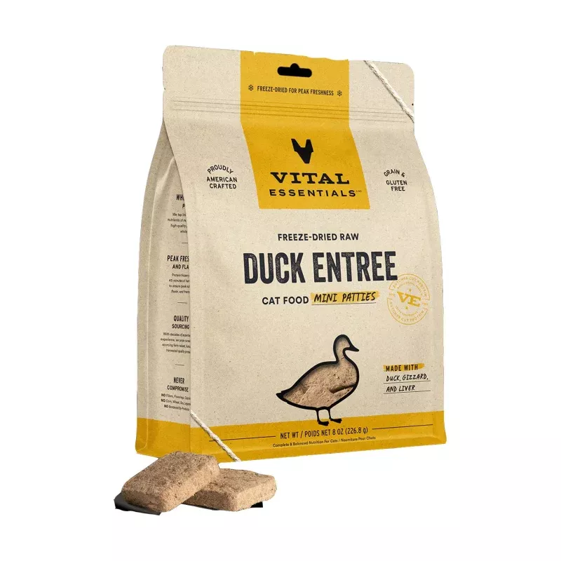 *Duck Dinner Patties Freeze-Dried for Cats 8oz