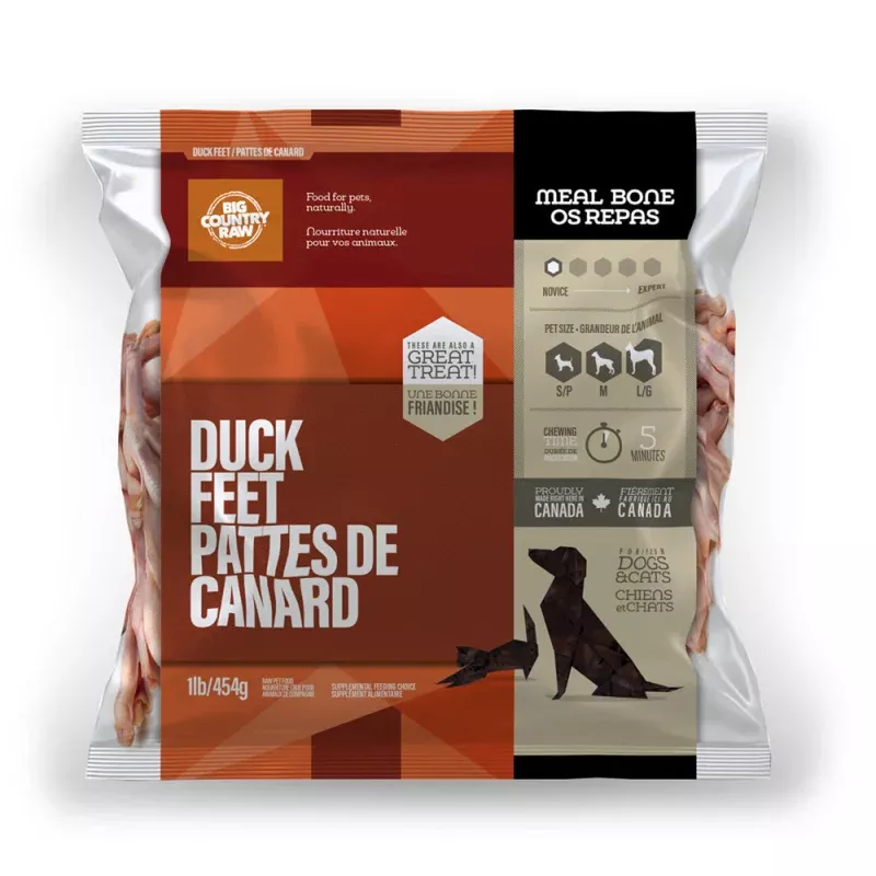 DUCK FEET 1 LB BAG BIG COUNTRY RAW