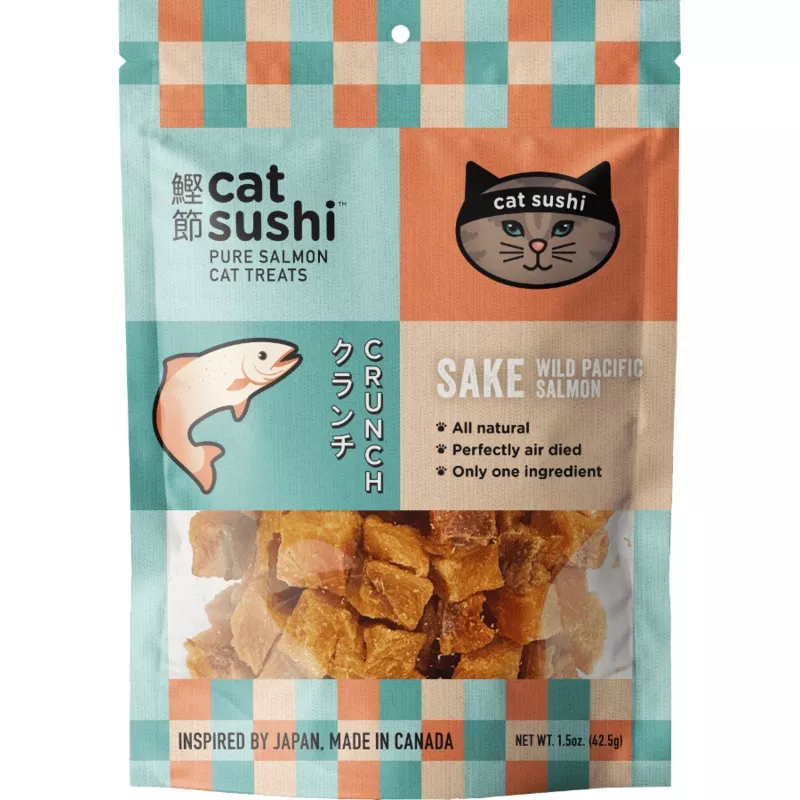 Earthly Cat Grain Free Sushi Crunch Sake Salmon Bites 1.5oz