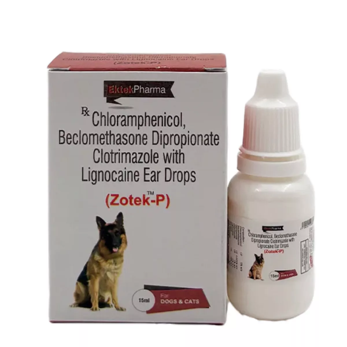 Ek Tek Zotek P Ear Drops for Dogs and Cats