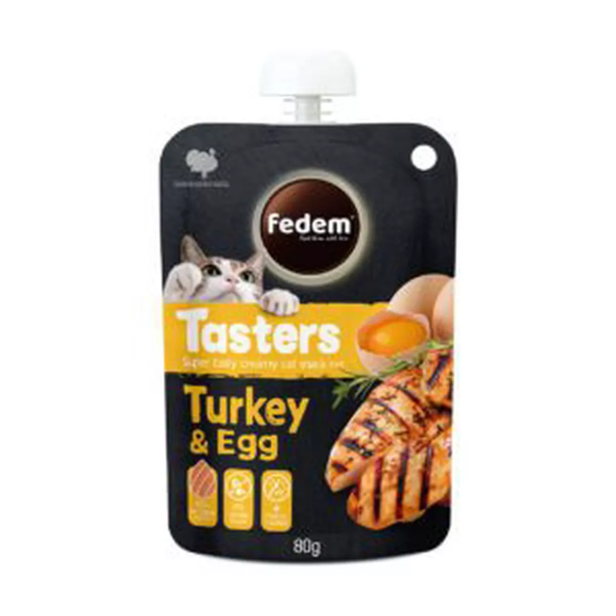Fedem Tasters Creamy Cat Snack Turkey & Egg 80g