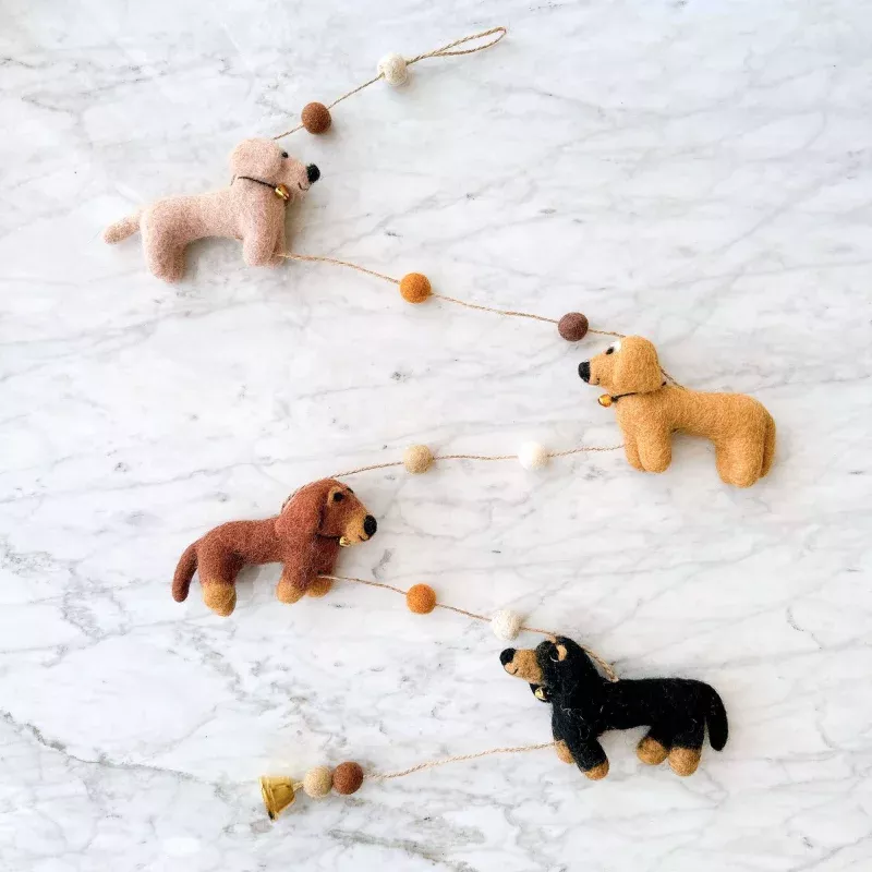 Felt Dachshund Dog Garland