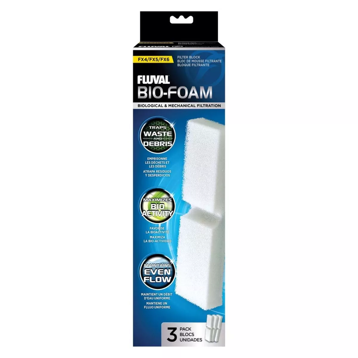 Fluval FX4/FX5/FX6 Bio-Foam Filter Media for Aquariums, 3-pk