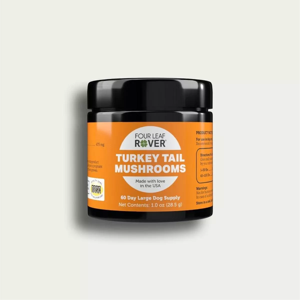 Four Leaf Rover Turkey Tail Mushrooms Dog Supplement