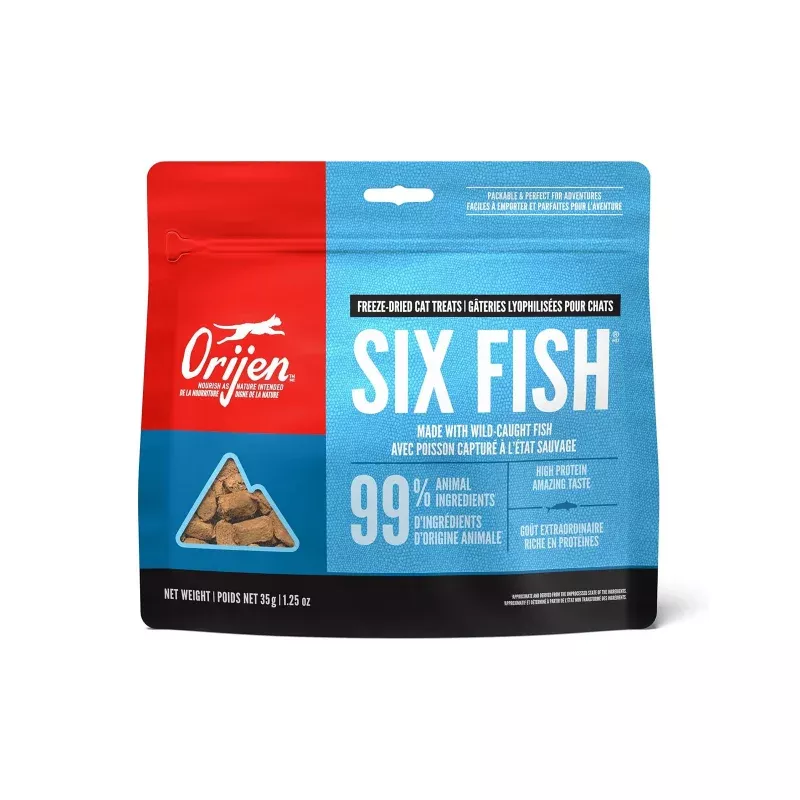 **Freeze-dried Six Fish Cat Treats 1.25oz