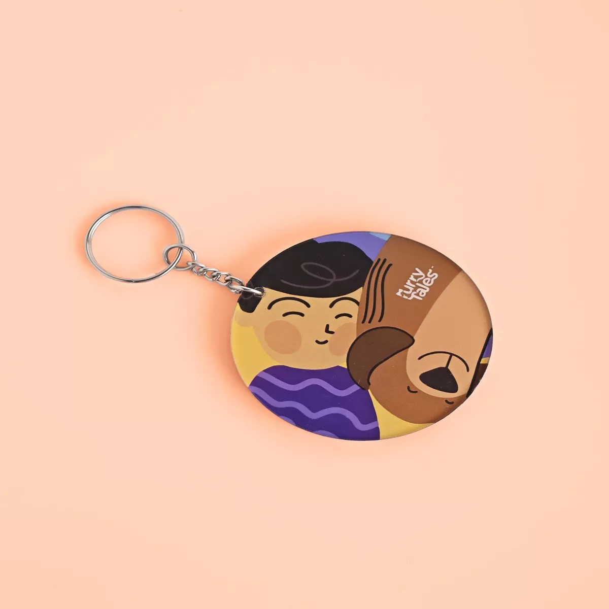 Furry Tales Ollie Snuggles Dad Acrylic Key Chain
