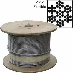 Galvanized Cable by THE ROLL7x75,000 ft