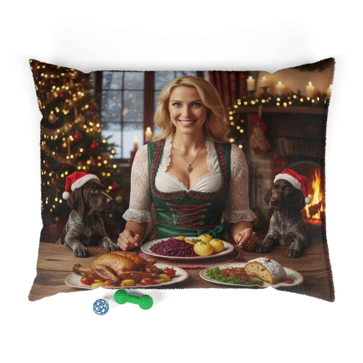 German Holiday Feast Pet Bed