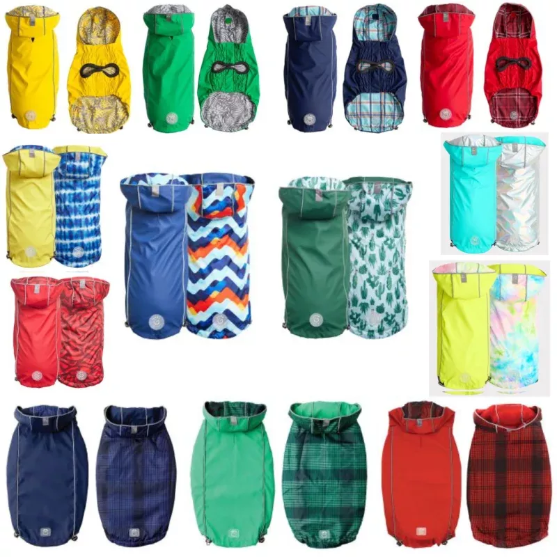 GF Pet - Reversible Rain Coat Blue Plaid